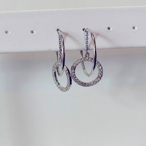 Sterling silver and diami earrings